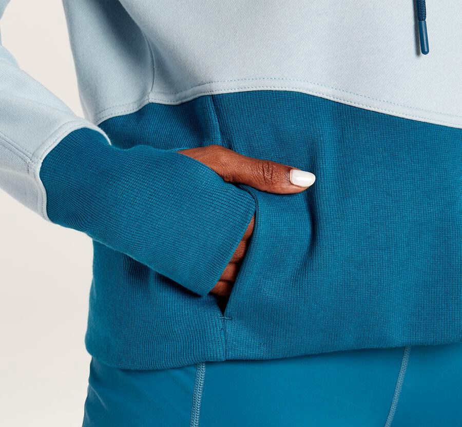 Hoka One One Womens Hoodie - Performance - Blue - JLPA53140